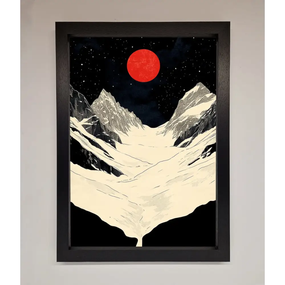 Red Moon On The Planet Framed Poster - A3 (29.7 x 42 cm) / Black - Framed Print