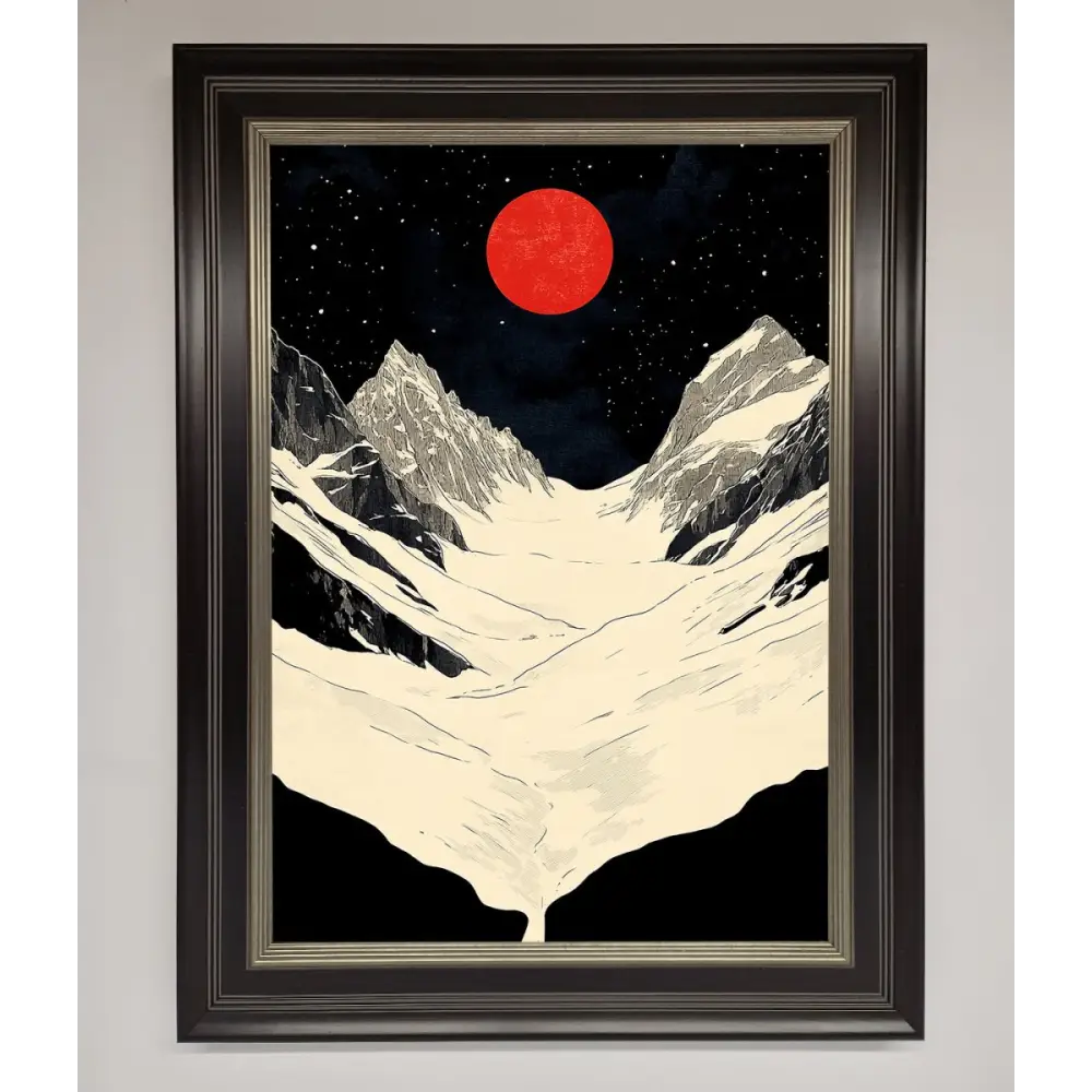 Red Moon On The Planet Framed Poster - B0 (100 x 141 cm) / Black Silver - Framed Print