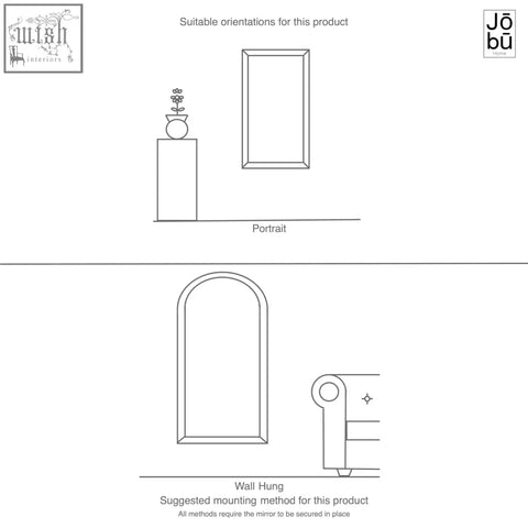 Rectangular wall mirror with arched top and minimalist frame paired with rei 90cm black round black round wall mirror