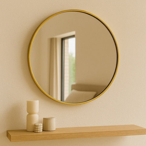 Rei - Round Gold Metal Circle Mirror - 50cm x 50cm