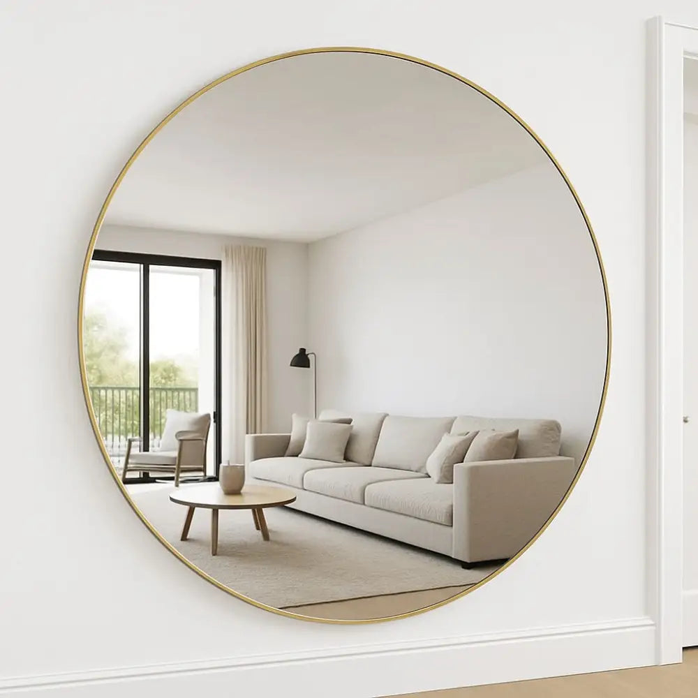 Rei - XXL Round Gold Metal Circle Mirror - 180cm x 180cm - Mirror