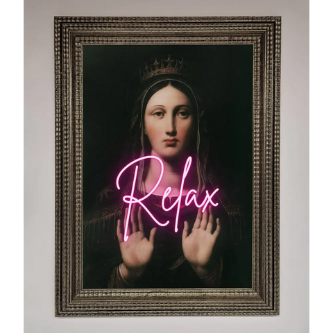 Relax Mate Framed Wall Art - A3 (29.7 x 42 cm) / Ornate Silver - Framed Print