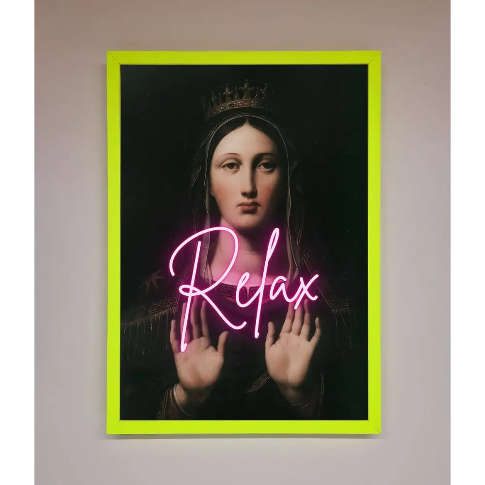 Relax Mate Framed Wall Art - B0 (100 x 141 cm) / Neon Green - Framed Print