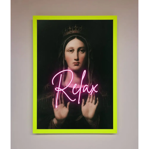 Relax Mate Framed Wall Art - B0 (100 x 141 cm) / Neon Green - Framed Print