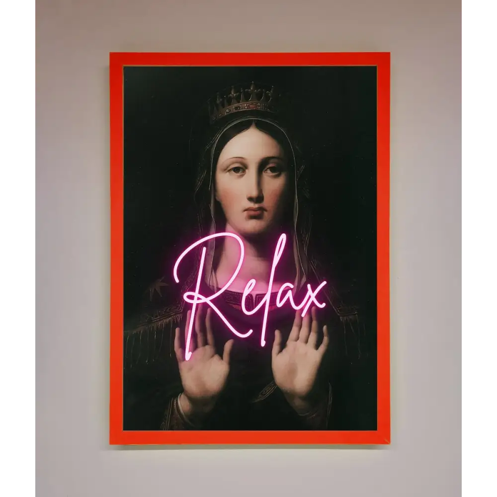 Relax Mate Framed Wall Art - B0 (100 x 141 cm) / Neon Red - Framed Print