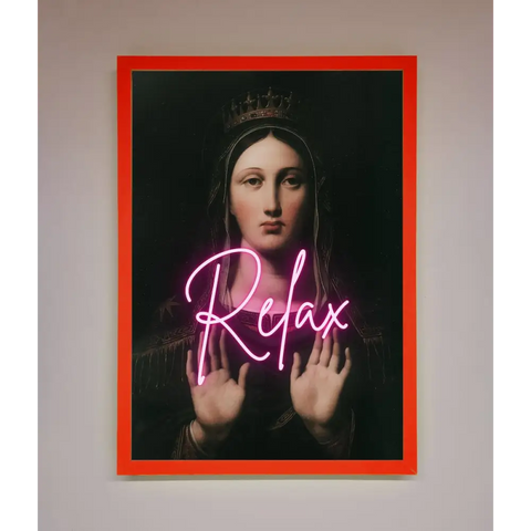 Relax Mate Framed Wall Art - B0 (100 x 141 cm) / Neon Red - Framed Print