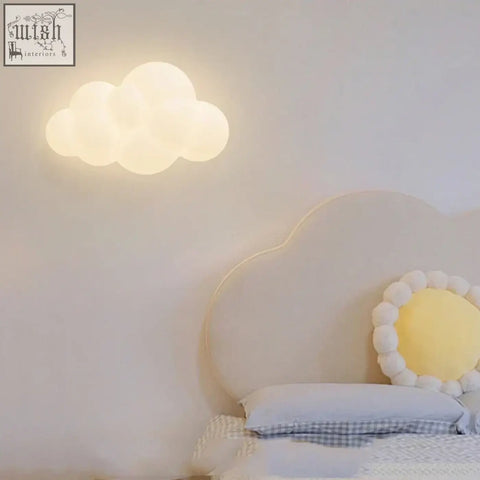 Soft glowing cloud wall lamp with warm white light and adjustable light temperature controlled remotely