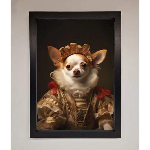 Renaissance Chihuahua Framed Print - A3 (29.7 x 42 cm) / Black - Framed Print