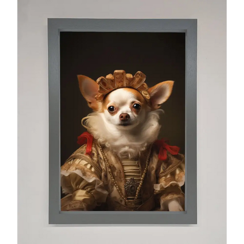 Renaissance Chihuahua Framed Print - A3 (29.7 x 42 cm) / Dark Grey - Framed Print