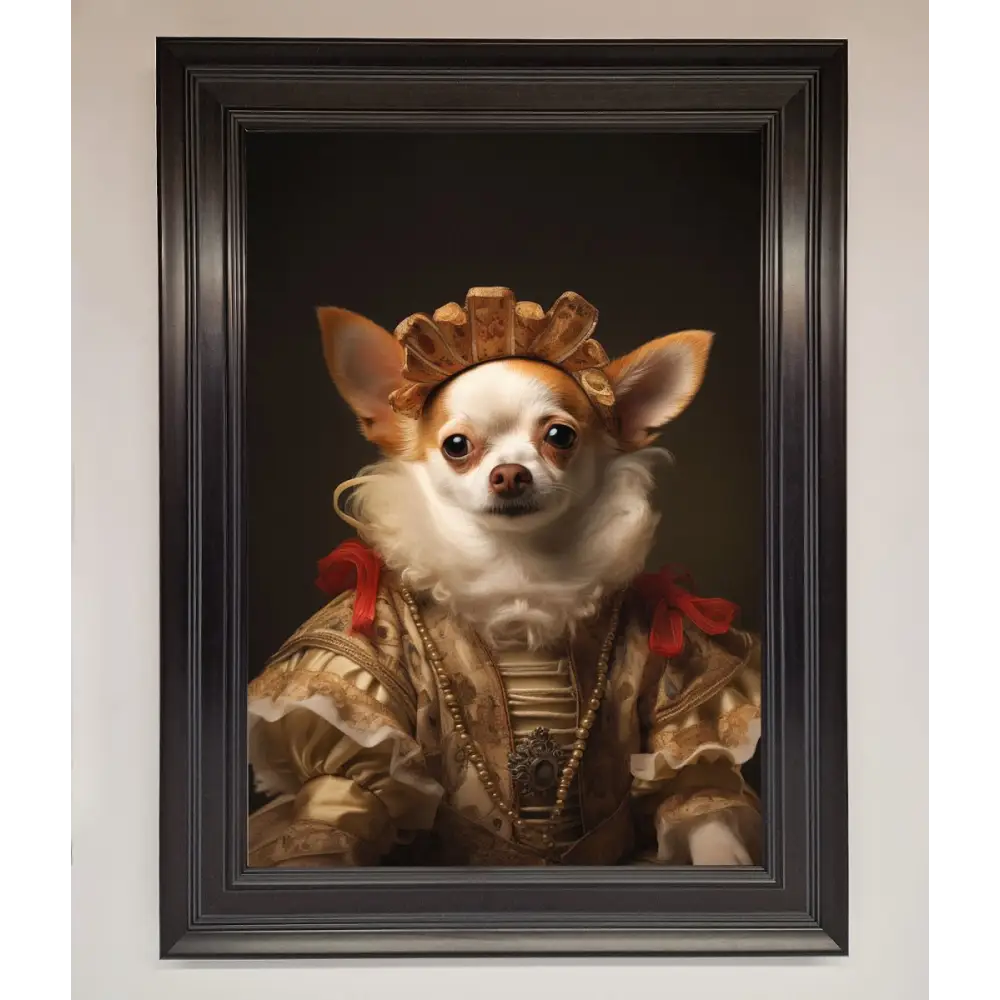 Renaissance Chihuahua Framed Print - A3 (29.7 x 42 cm) / Matt Black - Framed Print