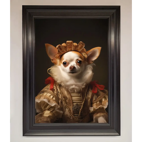 Renaissance Chihuahua Framed Print - A3 (29.7 x 42 cm) / Matt Black - Framed Print