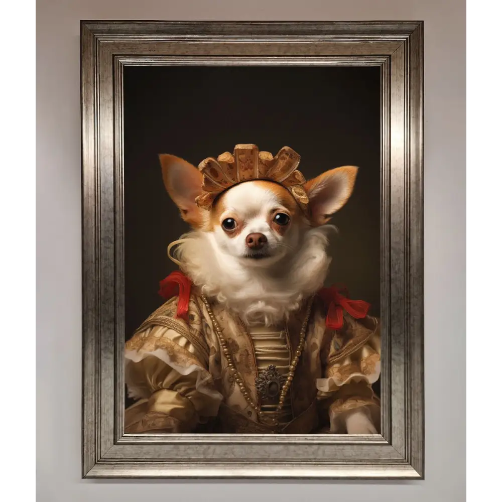 Renaissance Chihuahua Framed Print - A3 (29.7 x 42 cm) / Silver - Framed Print