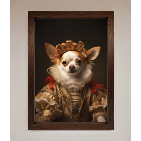 Renaissance Chihuahua Framed Print - A3 (29.7 x 42 cm) / Walnut - Framed Print
