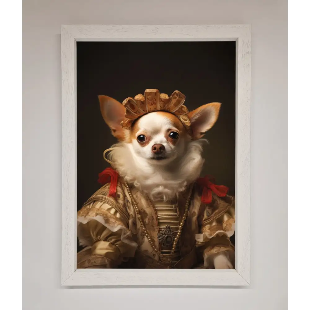 Renaissance Chihuahua Framed Print - A3 (29.7 x 42 cm) / White - Framed Print
