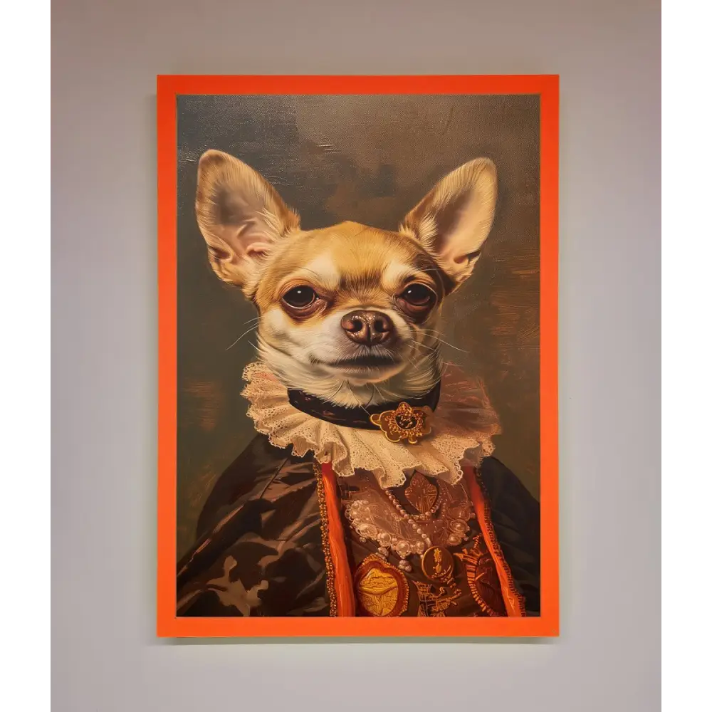 Renaissance Chiuhua Framed Print - A3 (29.7 x 42 cm) / Neon Orange - Framed Print