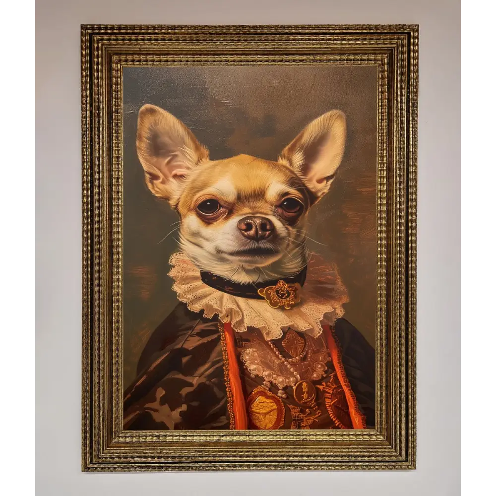 Renaissance Chiuhua Framed Print - A3 (29.7 x 42 cm) / Ornate Gold - Framed Print