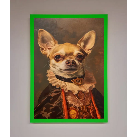Renaissance Chiuhua Framed Print - B0 (100 x 141 cm) / Neon Dark Green - Framed Print
