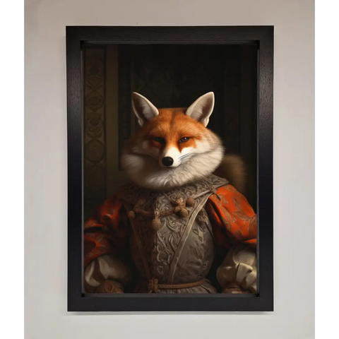 Renaissance Fox Framed Poster - A3 (29.7 x 42 cm) / Black - Framed Print