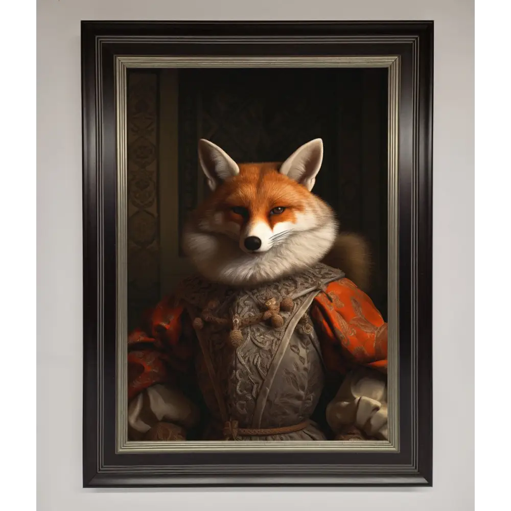 Renaissance Fox Framed Poster - A3 (29.7 x 42 cm) / Black Silver - Framed Print