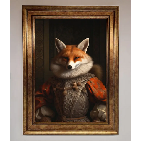 Renaissance Fox Framed Poster - A3 (29.7 x 42 cm) / Bronze - Framed Print