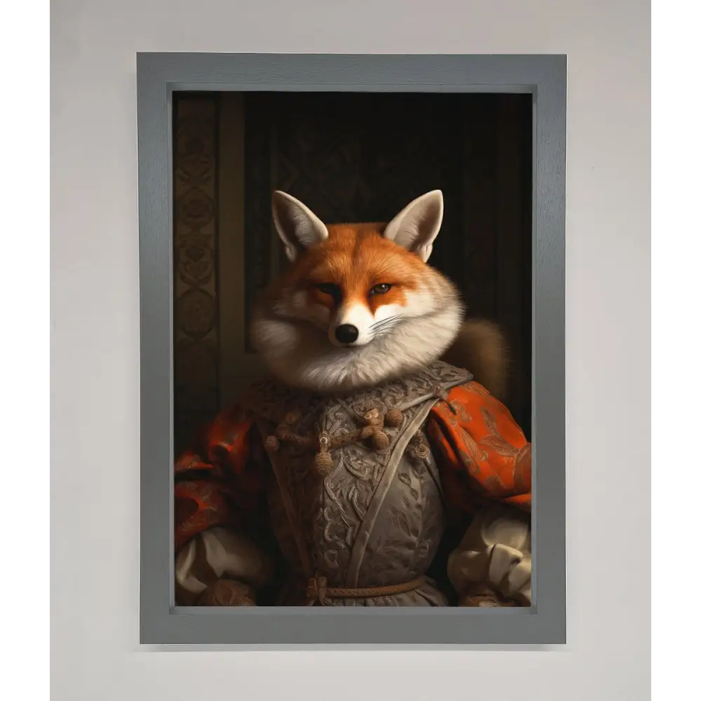 Renaissance Fox Framed Poster - A3 (29.7 x 42 cm) / Dark Grey - Framed Print