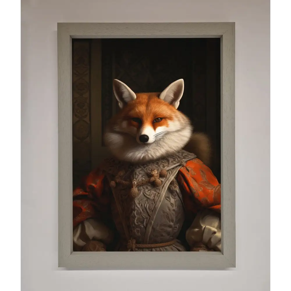 Renaissance Fox Framed Poster - A3 (29.7 x 42 cm) / Grey - Framed Print