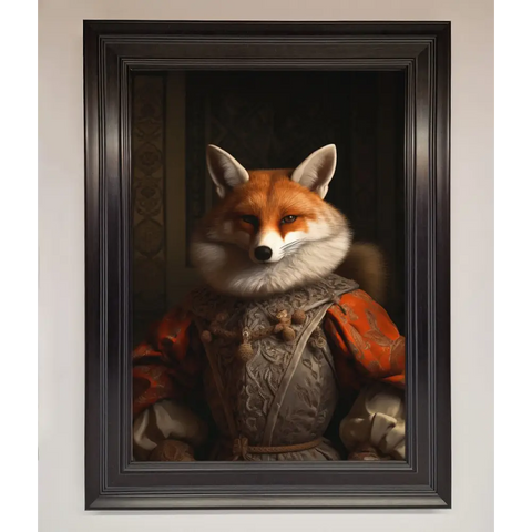 Renaissance Fox Framed Poster - A3 (29.7 x 42 cm) / Matt Black - Framed Print
