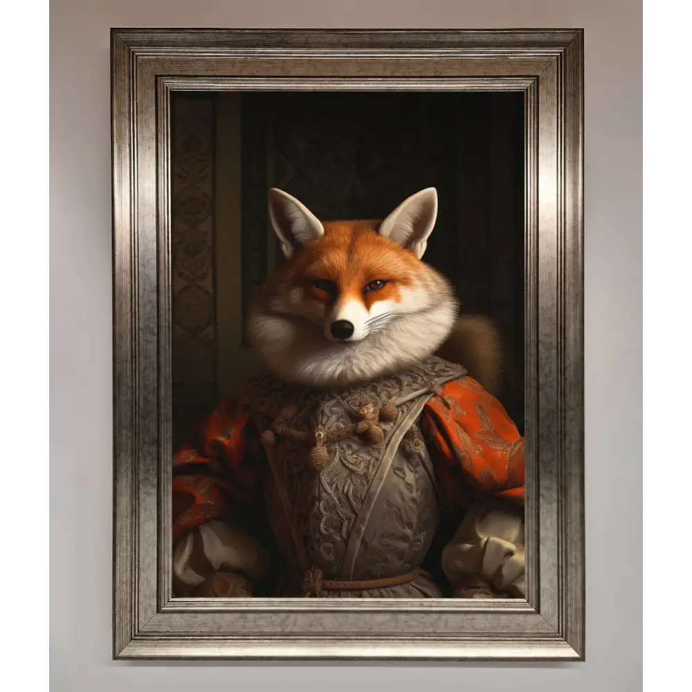 Renaissance Fox Framed Poster - A3 (29.7 x 42 cm) / Silver - Framed Print