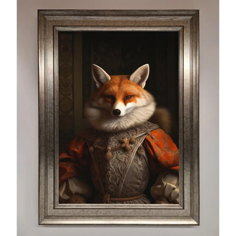 Renaissance Fox Framed Poster - A3 (29.7 x 42 cm) / Silver - Framed Print