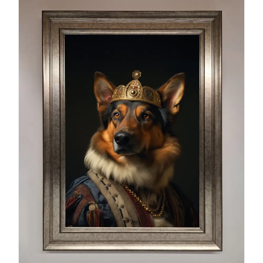 Renaissance German Shepherd Framed Wall Art - A3 (29.7 x 42 cm) / Silver - Framed Print