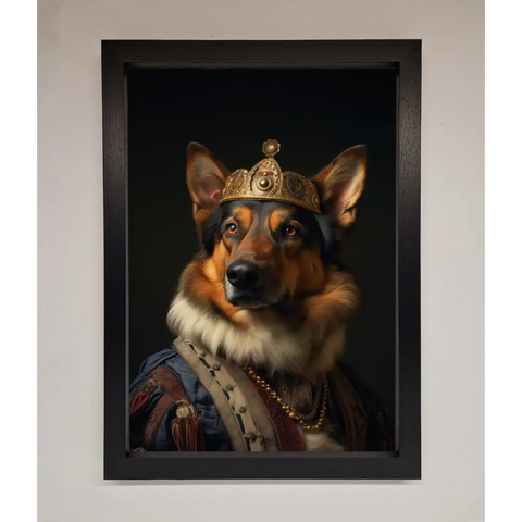 Renaissance German Shepherd Framed Wall Art - A3 (29.7 x 42 cm) / Black - Framed Print