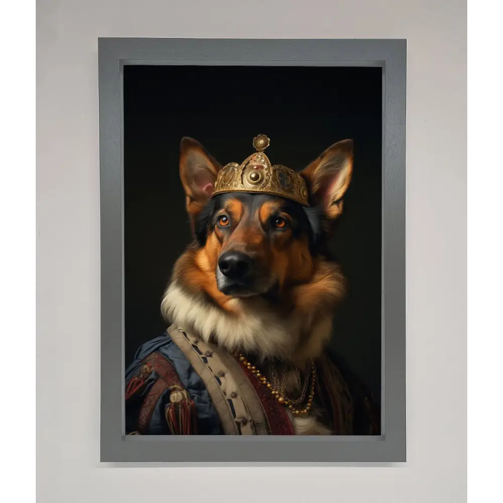 Renaissance German Shepherd Framed Wall Art - A3 (29.7 x 42 cm) / Dark Grey - Framed Print