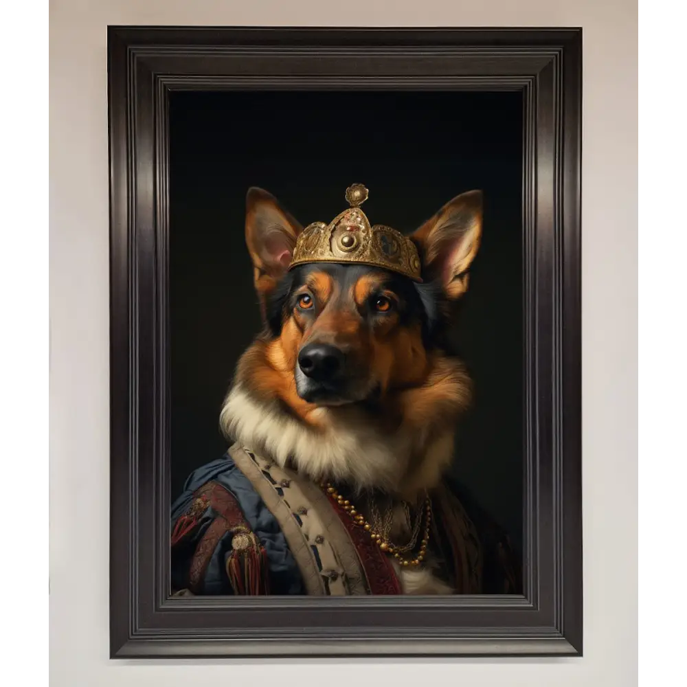 Renaissance German Shepherd Framed Wall Art - A3 (29.7 x 42 cm) / Matt Black - Framed Print