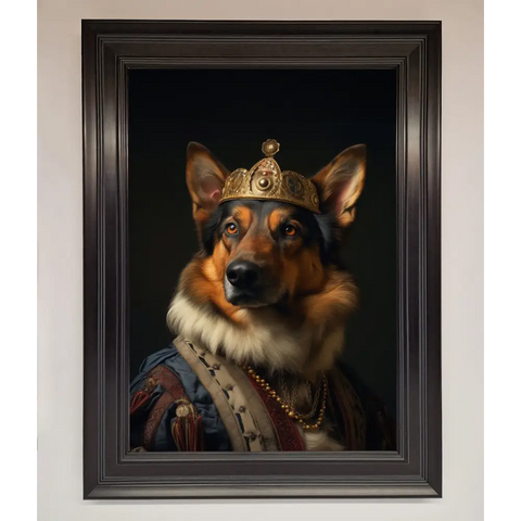 Renaissance German Shepherd Framed Wall Art - A3 (29.7 x 42 cm) / Matt Black - Framed Print
