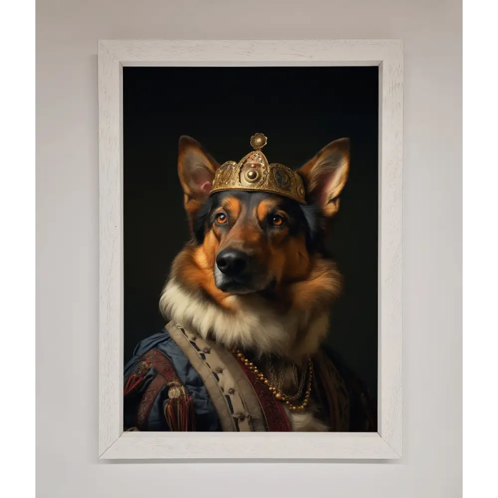 Renaissance German Shepherd Framed Wall Art - A3 (29.7 x 42 cm) / White - Framed Print