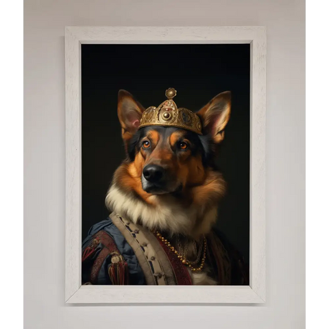 Renaissance German Shepherd Framed Wall Art - A3 (29.7 x 42 cm) / White - Framed Print