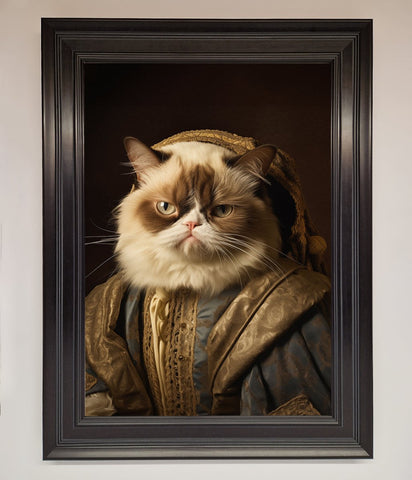Renaissance Grumpy Cat Framed Print