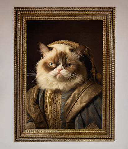 Renaissance Grumpy Cat Framed Print