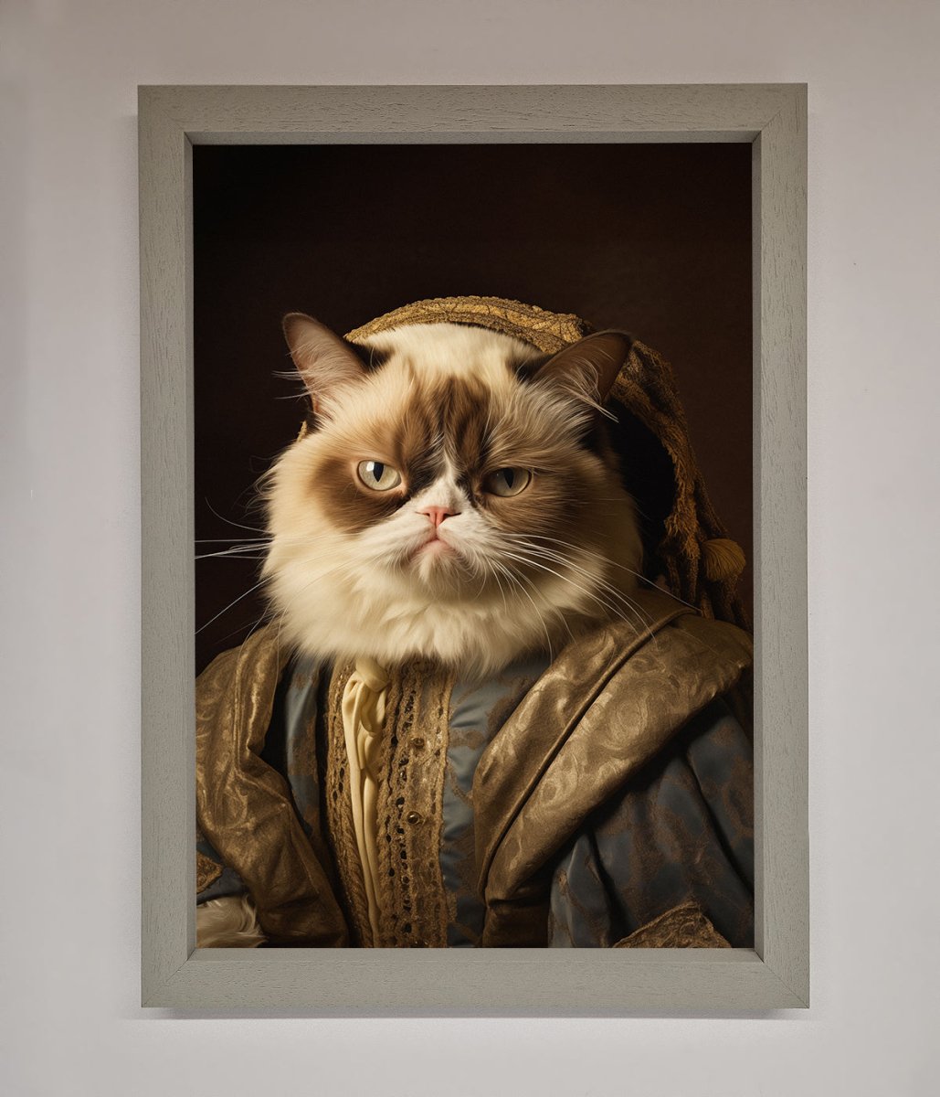 Renaissance Grumpy Cat Framed Print