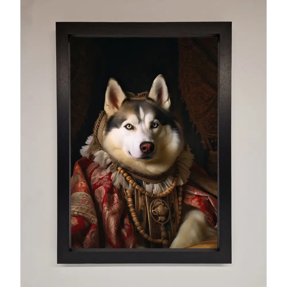 Renaissance Husky Framed Print - A3 (29.7 x 42 cm) / Black - Framed Print