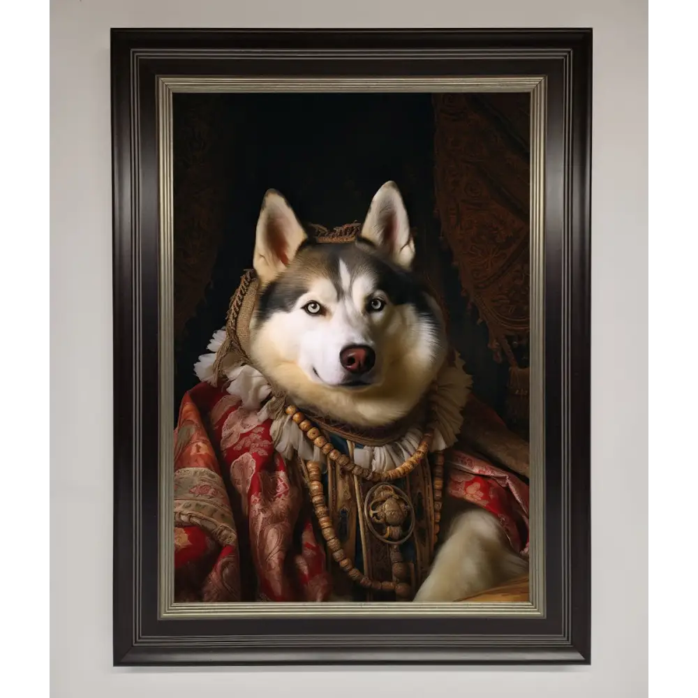 Renaissance Husky Framed Print - A3 (29.7 x 42 cm) / Black Silver - Framed Print