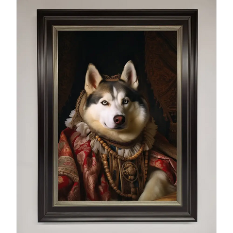 Renaissance Husky Framed Print - A3 (29.7 x 42 cm) / Black Silver - Framed Print