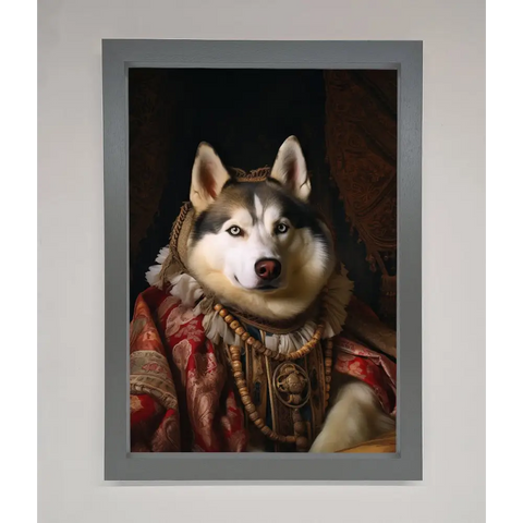 Renaissance Husky Framed Print - A3 (29.7 x 42 cm) / Dark Grey - Framed Print
