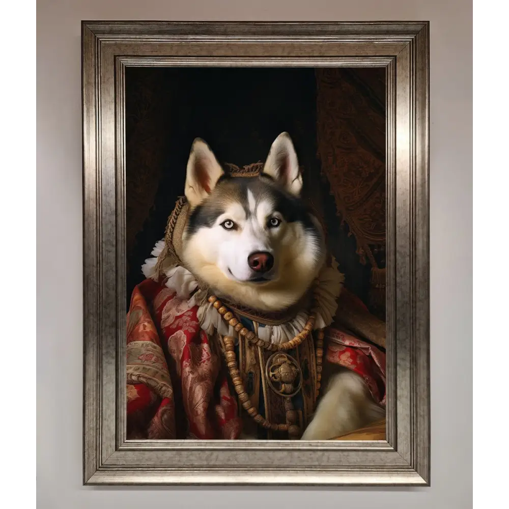 Renaissance Husky Framed Print - A3 (29.7 x 42 cm) / Silver - Framed Print