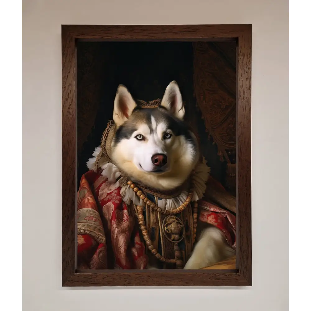 Renaissance Husky Framed Print - A3 (29.7 x 42 cm) / Walnut - Framed Print