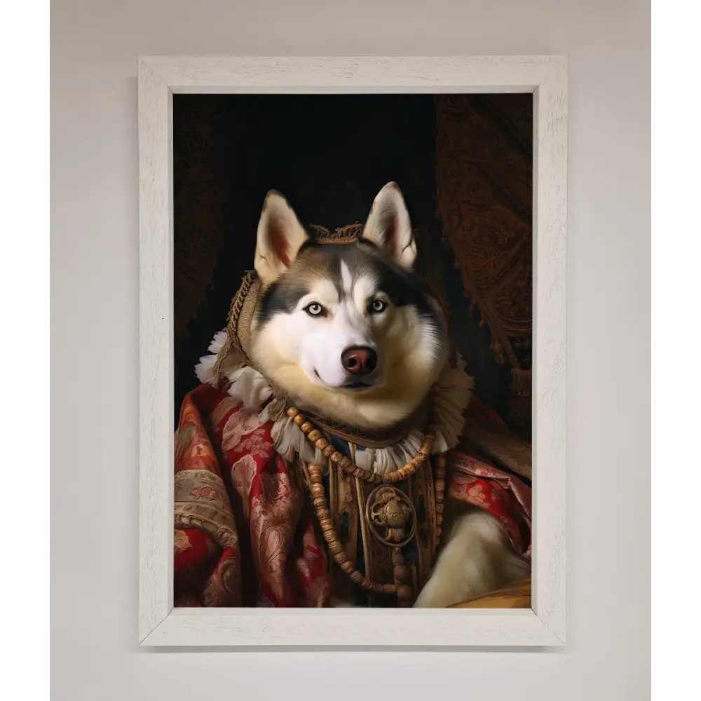 Renaissance Husky Framed Print - A3 (29.7 x 42 cm) / White - Framed Print