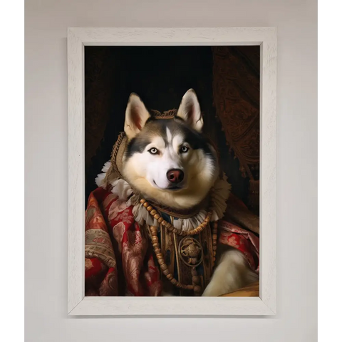 Renaissance Husky Framed Print - A3 (29.7 x 42 cm) / White - Framed Print