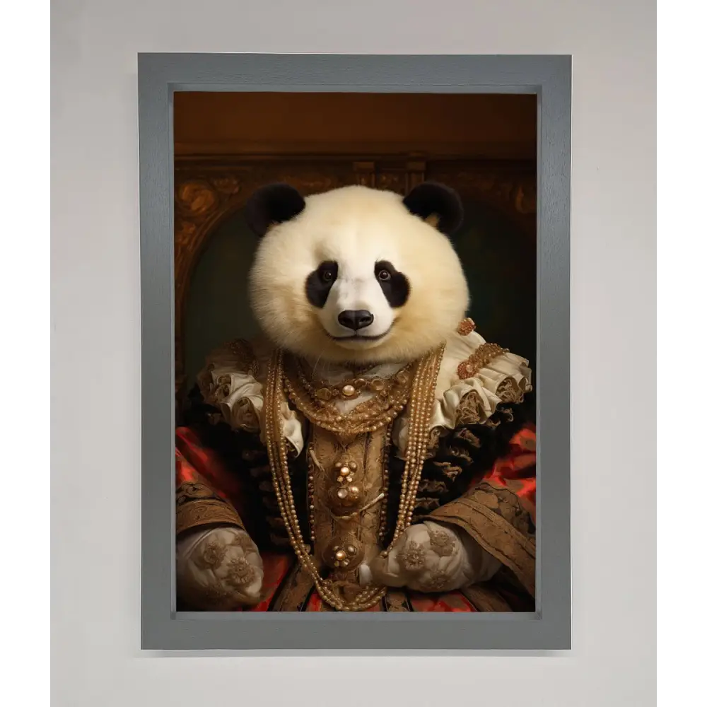Renaissance Panda Framed Print - A3 (29.7 x 42 cm) / Dark Grey - Framed Print