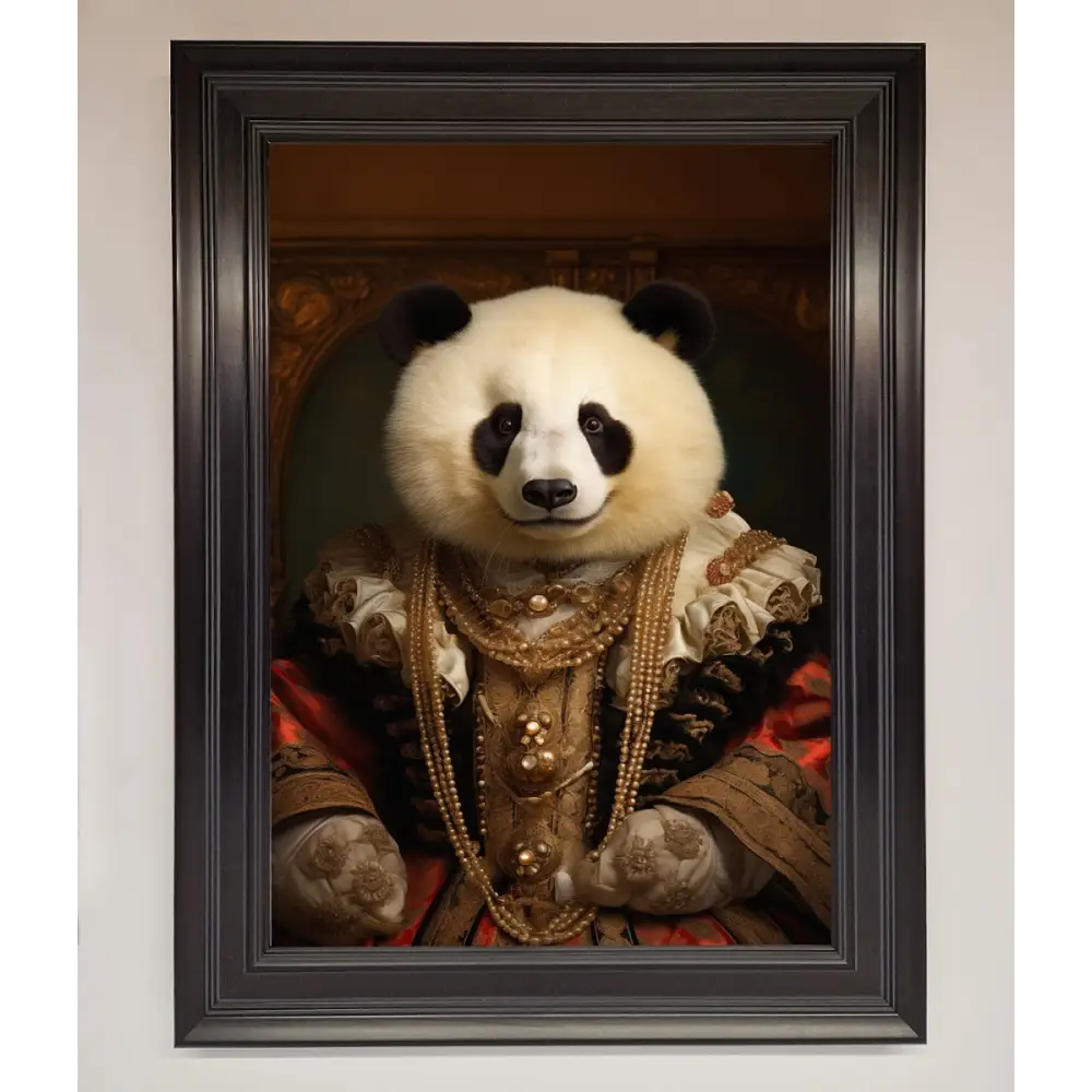 Renaissance Panda Framed Print - A3 (29.7 x 42 cm) / Matt Black - Framed Print