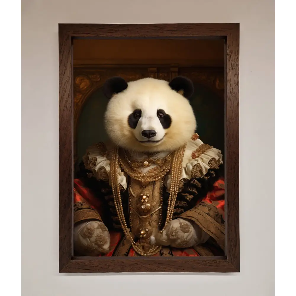 Renaissance Panda Framed Print - A3 (29.7 x 42 cm) / Walnut - Framed Print